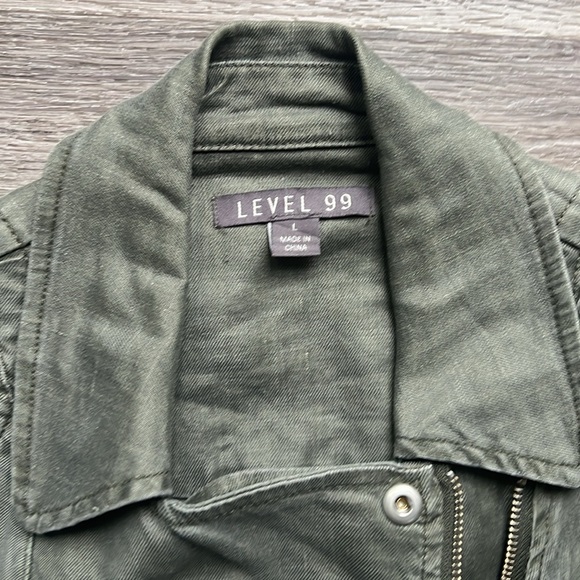 Anthropologie X Level 99 Women’s Linen Blend Moto Jacket Blazer Size Large - Picture 7 of 13